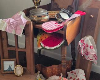 Vintage Treasures! Doilies, Wood Shelves, Frames, and more.