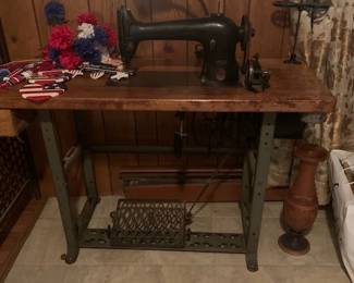 Vintage Sewing machine on Table