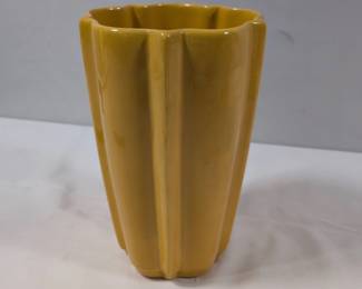 Vintage Catalina Island Pottery Yellow Art Deco Vase 9 MidCentury Ceramic