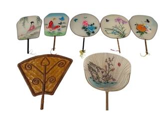Lot of 7 Vintage Decorative Hand Fans