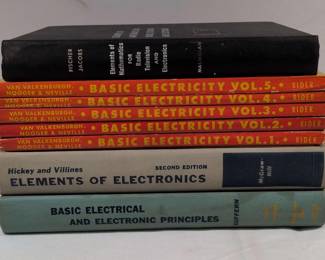 Lot of 8 Vintage Electronics, Radio, Mathematics Books Dive into Knowledge