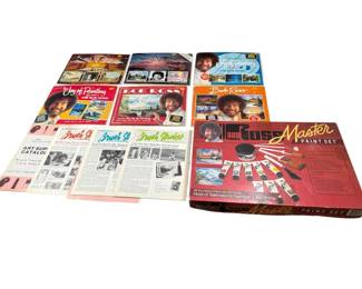 Vintage Bob Ross Paint Set Instruction Book Lot Art Supplies, Guides Painting Materials