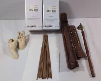 Decorative Incense Burner Hand Sculpture Set Lot of 5 Pieces
