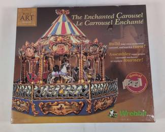 Vintage Wrebbit Enchanted Carousel 3D Puzzle Model Kit 1998 New Sealed Collectible Build Art