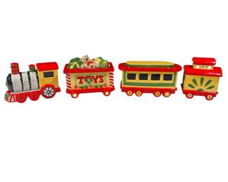 Pfaltzgraff Holiday Train Cookie Jar Set with Original Boxes