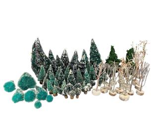 Lot of 64 Christmas Village Trees Winter Scenery Pieces