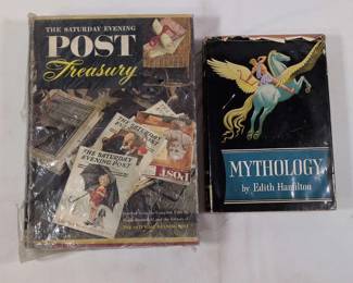 Lot of 2 Vintage Books Mythology The Saturday Evening Post Treasury
