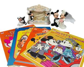 Disney Mickey Minnie Wedding Collection w Frame, Figurine Books