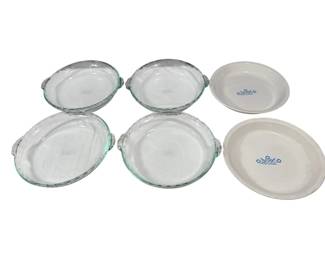 4 Pyrex 2 Corning Ware Pie Plates Set