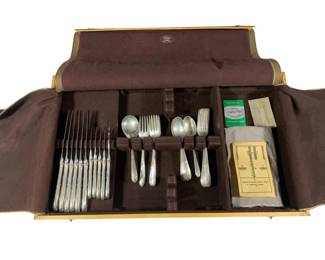 Elegant Sterling Silver Cutlery Set Knives with Sterling Handles and Stainless Blades