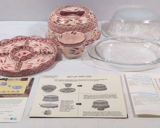 Temptations Old World Serving Set Princess House Crystal Casserole Lot