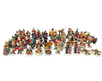 Lot of 78 Christmas Village Figurines Holiday Characters