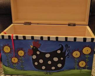 HandPainted Folk Art Storage Chest second image