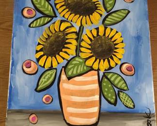 Vase of Sunflowers Painting