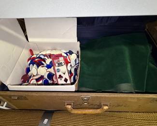 Bicycle Poker Chip Set in Vintage Tweed Case