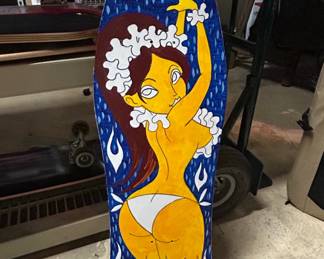 Custom Painted Bride of Frankenstein Skateboard Deck second image