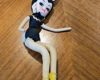 Vintage Bunny Girl Knee Hugger Ornament Japan