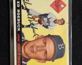 Topps Ed Roebuck Brooklyn Dodgers Autographed Baseball Card