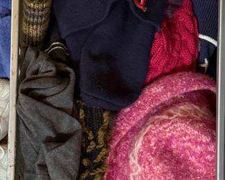 Assorted Knit Hats and Scarves