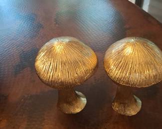 Set of Brass Mushroom Figurines