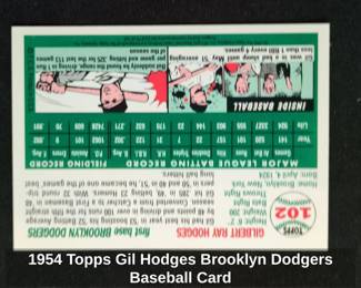 Topps Gil Hodges Brooklyn Dodgers Baseball Card second image