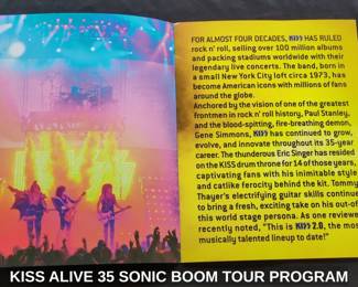 KISS ALIVE SONIC BOOM TOUR PROGRAM second image