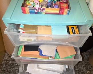 Sterilite Drawer Wide Storage Cart with Assorted Contents