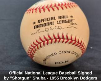 Official National League Baseball Signed by Shotgun Shuba Brooklyn Dodgers second image