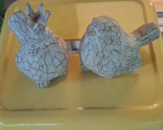 Pair of Crown Birds Figurines