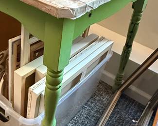 Green Painted Farmhouse Style Desk second image