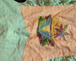 HandPainted Tropical Scene Apron second image
