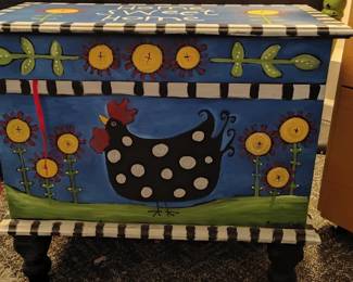 HandPainted Folk Art Storage Chest