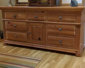 Broyhill Fontana Pine Dresser with Ceramic Knobs