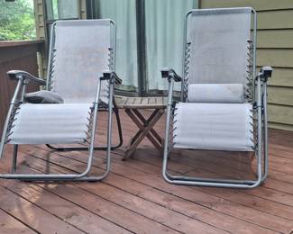 Zero Gravity Chairs and Wooden Side Table Set third image