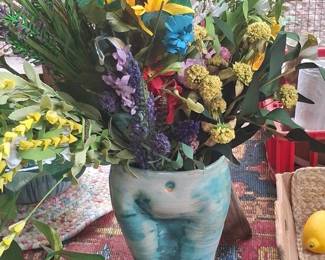 Artificial Flower Arrangement in Ceramic Vase