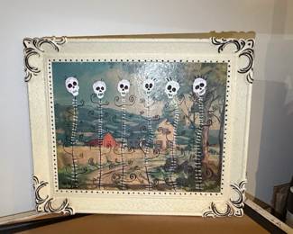 Whimsical Skeleton Family Farmhouse Painting