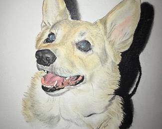 Corgi Dog Portrait Drawing