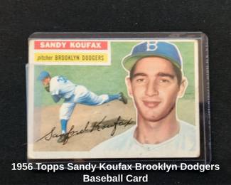 Topps Sandy Koufax Brooklyn Dodgers Baseball Card