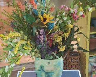 Artificial Floral Arrangement in Ceramic Vase