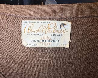 Vintage Arnold Palmer Robert Bruce  Alpaca or  Wool Cardigan