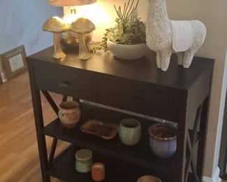 Black Console Table with XFrame Sides and Drawer