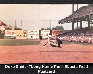 Duke Snider Long Home Run Ebbets Field Postcard