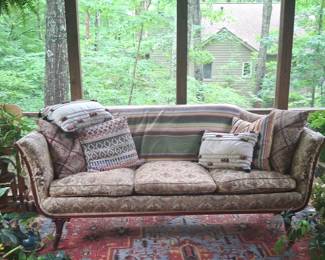 George Smith Style Kilim Sofa with Floral Upholstery