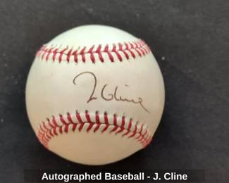 Autographed Baseball J. Cline