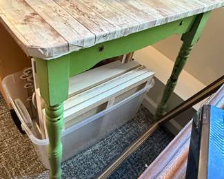 Distressed Farmhouse Style Side Table second image