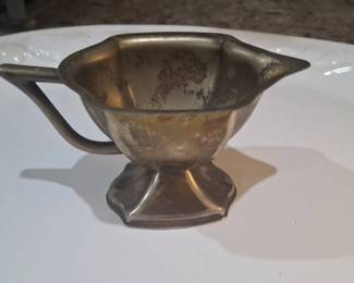 Vintage SilverPlated Gravy Boat with Art Deco Base