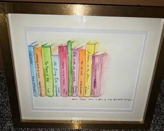 Watercolor Painting of Favorite Books Ideal Bookshelf Series