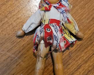 Vintage Polish Wooden Peg Doll B