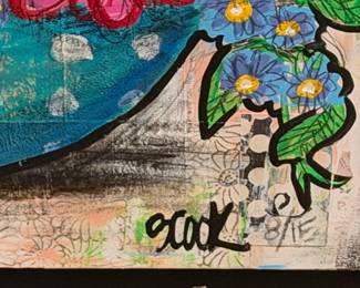 Mixed Media Floral Artwork by E. Cook second image