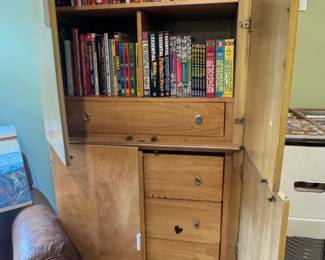 Vintage Burl Wood Stacked Cabinet Unit third image